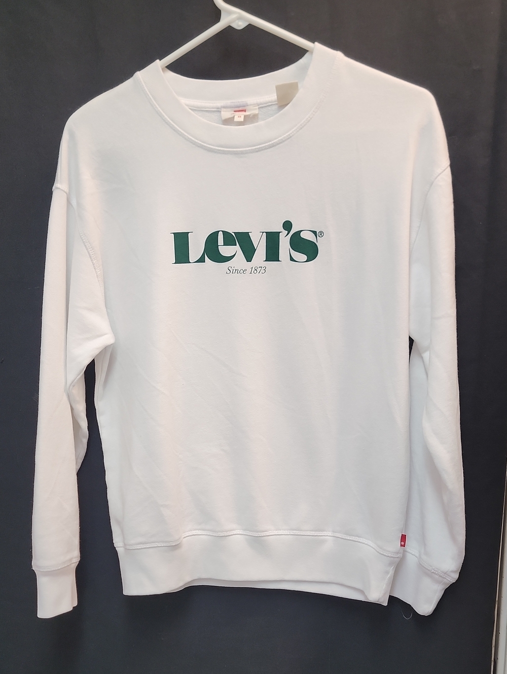 Levi's White Crewneck Sweatshirt with Green Logo
